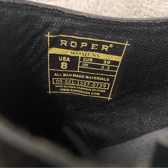 Roper Emma Black Western Style Ankle Booties with Stitch Detail Size 8 - Picture 11 of 16